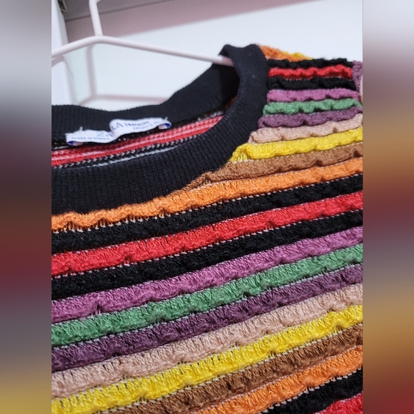 ZARA rainbow knitted short sleeves crop top - Picture 3 of 3